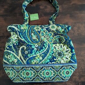 NEW Vera Bradley Travel Bag/Tote.  Blue/Green Paisley Design & Quilted.